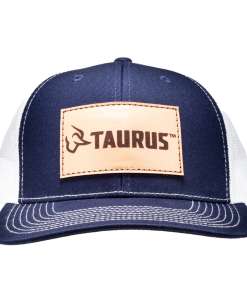 Taurus Leather Patch Logo Blue/White Mesh Hat