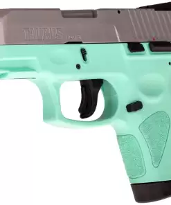 Matte Stainless / Cyan 9mm Luger Compact 7 Rds.