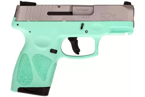 Matte Stainless / Cyan 9mm Luger Compact 7 Rds.