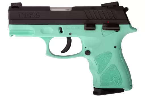 Matte Black / Cyan 9mm Luger Compact 17 Rds.